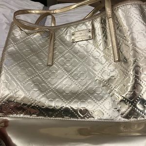Kate Spade gold shopper tote